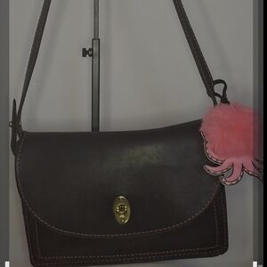 Vintage Fossil Flap Saddle Leather Crossbody